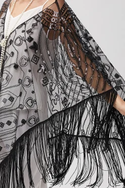 BABEYOND Shawls & Scarves|1920S Knee Length Fringed Shawl