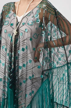 BABEYOND Shawls & Scarves|1920S Knee Length Fringed Shawl