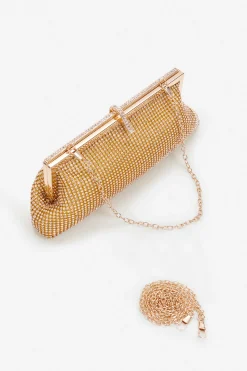 BABEYOND Handbags|1920S Rhinestone Studded Chain Clutch Gold