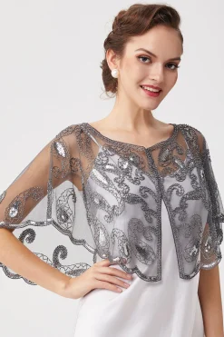 BABEYOND Shawls & Scarves|1920S Sequin Beaded Gatsby Shawl