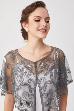 BABEYOND Shawls & Scarves|1920S Sequin Beaded Gatsby Shawl