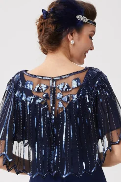 BABEYOND Shawls & Scarves|1920S Sequin Gatsby Evening Shawl