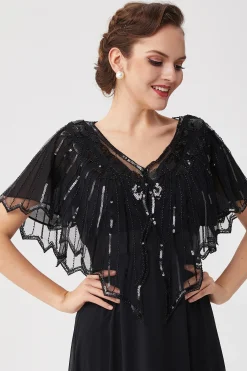 BABEYOND Shawls & Scarves|1920S Sequin Gatsby Evening Shawl