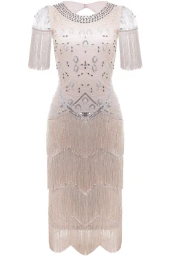 BABEYOND Dresses|Sheer Sleeves Tiered Fringe Sequin Dress