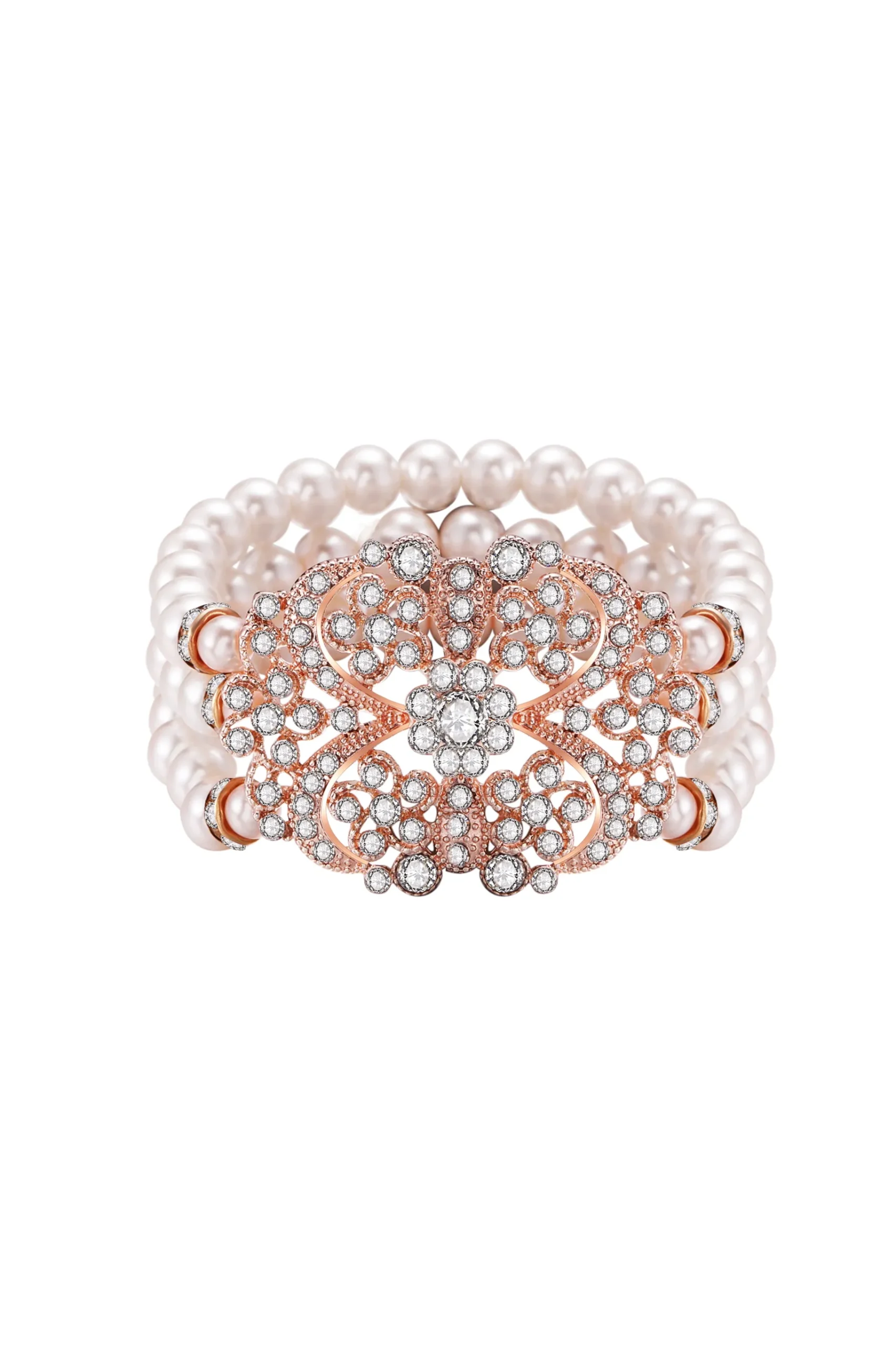 BABEYOND Jewelry|Shiny Elegant Pearl Necklace Set Rose Gold