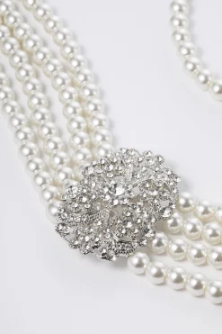 BABEYOND Jewelry|Shiny Layered Pearl Rhinestone Necklace Set