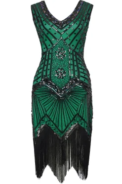 BABEYOND Dresses|Sleeveless V-Neck Cocktail Party Plus Dress Dark Green