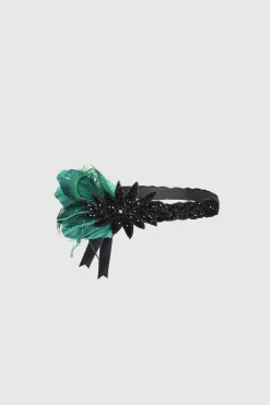 BABEYOND Headpieces & Fascinators|Sparkle Crystal Leaf Feather Headband