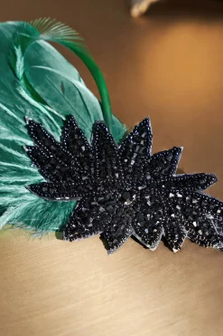 BABEYOND Headpieces & Fascinators|Sparkle Crystal Leaf Feather Headband