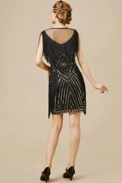 BABEYOND Dresses|Striped Sequin Collared Gatsby Dress