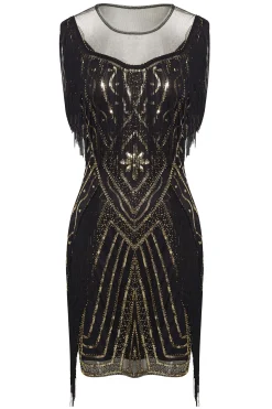 BABEYOND Dresses|Striped Sequin Collared Gatsby Dress