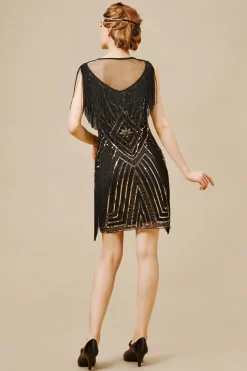 BABEYOND Dresses|Striped Sequin Collared Gatsby Dress
