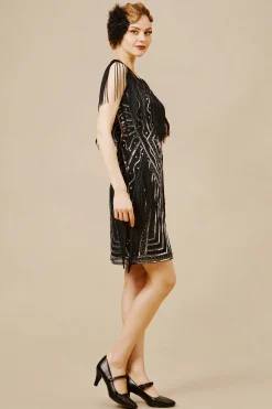 BABEYOND Dresses|Striped Sequin Collared Gatsby Dress