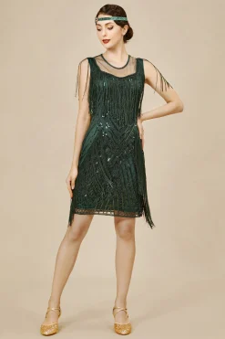 BABEYOND Dresses|Striped Sequin Collared Gatsby Dress