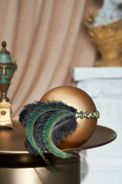 BABEYOND Headpieces & Fascinators|Stunning Rhinestone Peacock Headband Dark Green