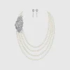 BABEYOND Jewelry|Styling Layered Pearl Rhinestone Necklace Set Cream