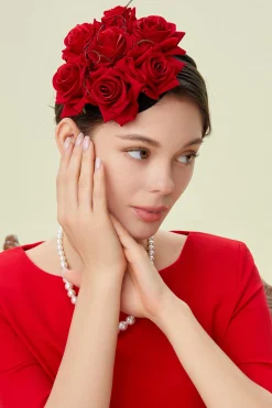 BABEYOND Headpieces & Fascinators|Stylish Pillbox Floral Feather Fascinator