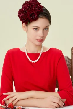 BABEYOND Headpieces & Fascinators|Stylish Pillbox Floral Feather Fascinator