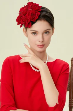 BABEYOND Headpieces & Fascinators|Stylish Pillbox Floral Feather Fascinator