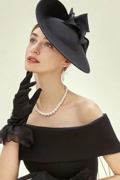 BABEYOND Headpieces & Fascinators|Tea Party Veil Floral Fascinator Black