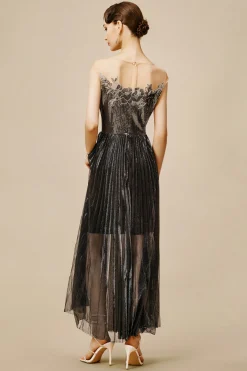 BABEYOND Dresses|The Story Of An Awakening Sequins Pleating Flapper Dress Silver