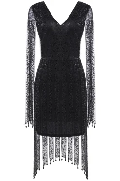 BABEYOND Dresses|The Story Of An Awakening Hand Beaded Flapper Dress Black