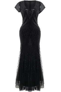 BABEYOND Dresses|V Neck Sequin Maxi Bodycon Dress Black