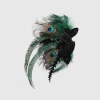 BABEYOND Headpieces & Fascinators|Vintage Beaded Peacock Headpiece Dark Green