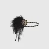 BABEYOND Headpieces & Fascinators|Vintage Ostrich Feather Headband Black/Gold