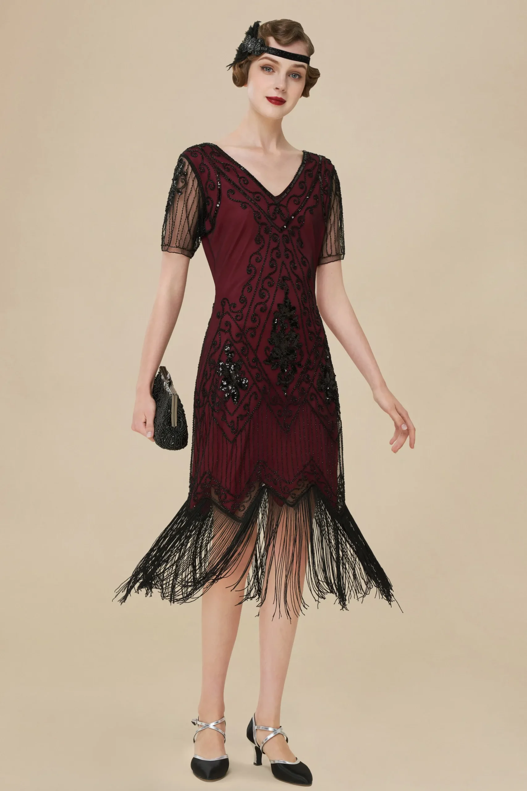 BABEYOND Dresses|Vintage Paisley Flapper Fringe Dress