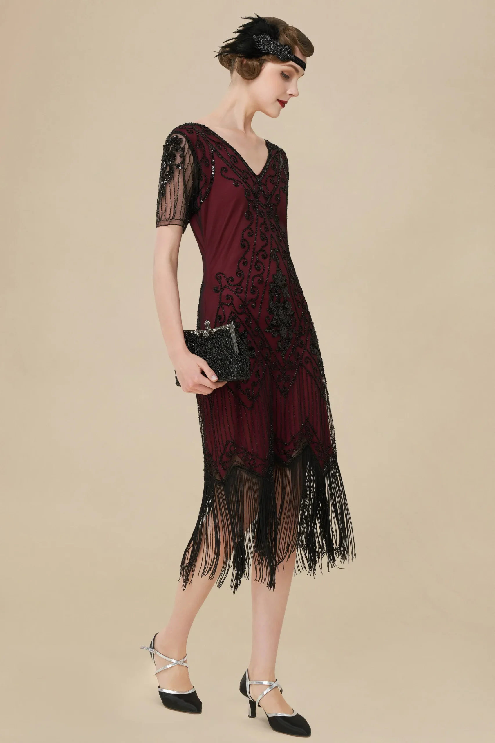 BABEYOND Dresses|Vintage Paisley Flapper Fringe Dress