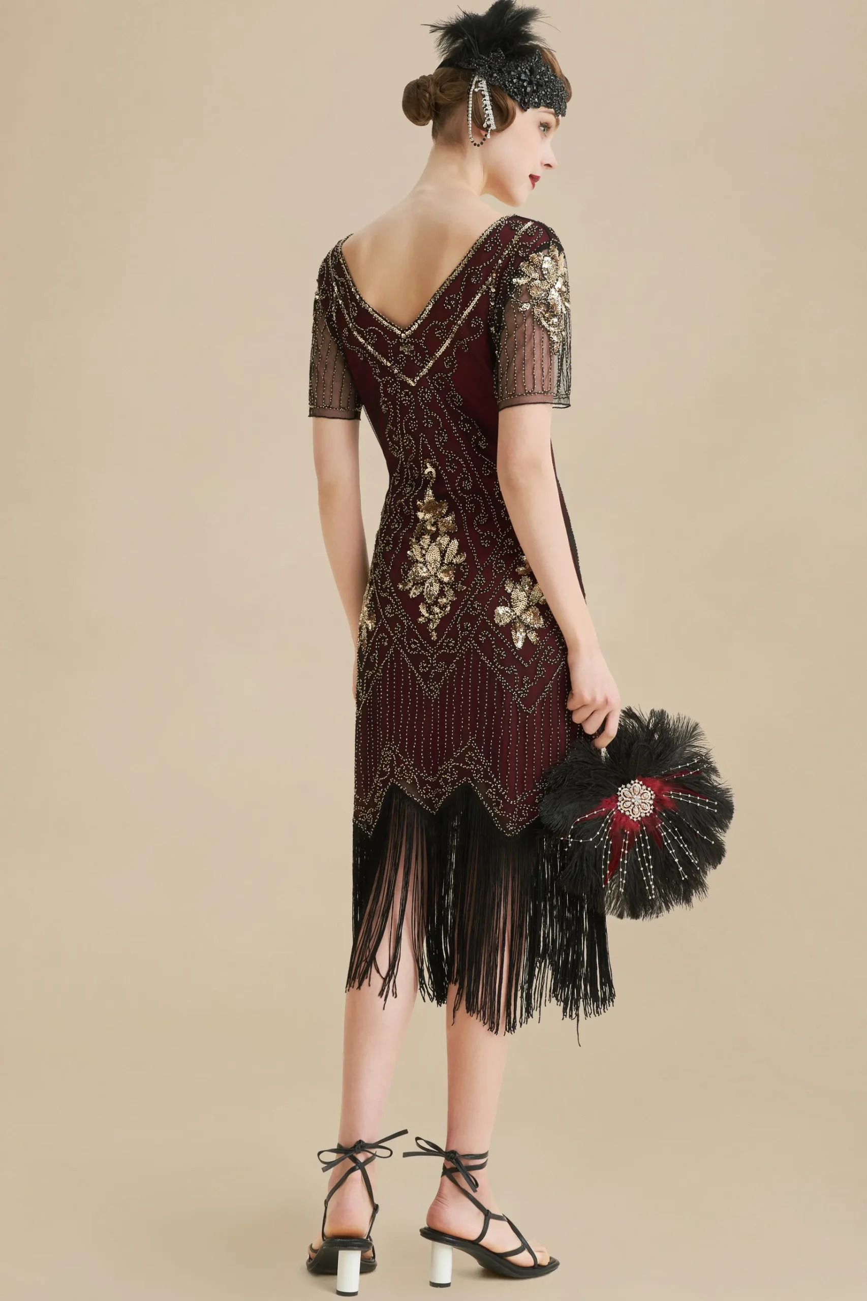 BABEYOND Dresses|Vintage Paisley Flapper Gatsby Dress