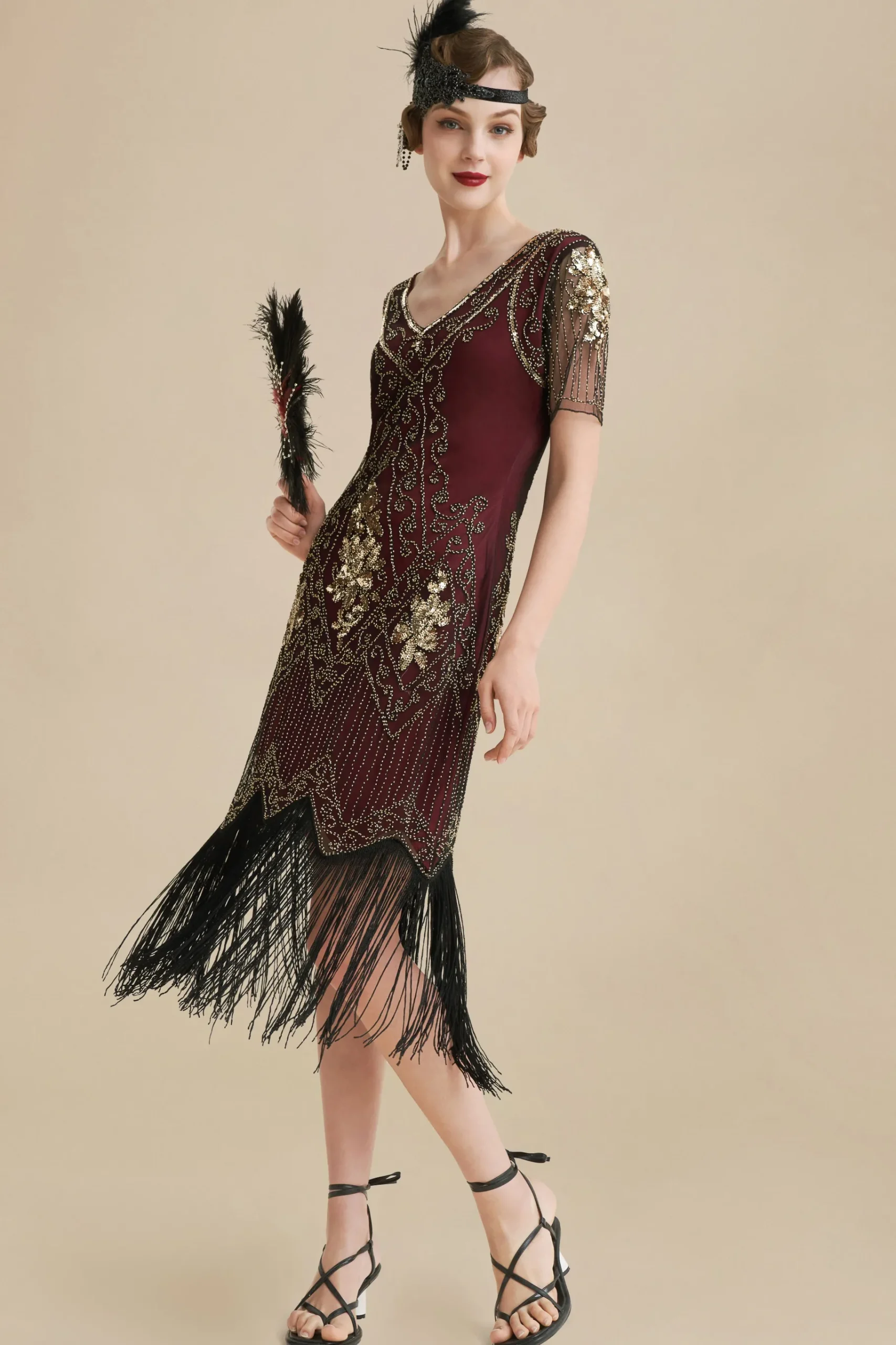 BABEYOND Dresses|Vintage Paisley Flapper Gatsby Dress