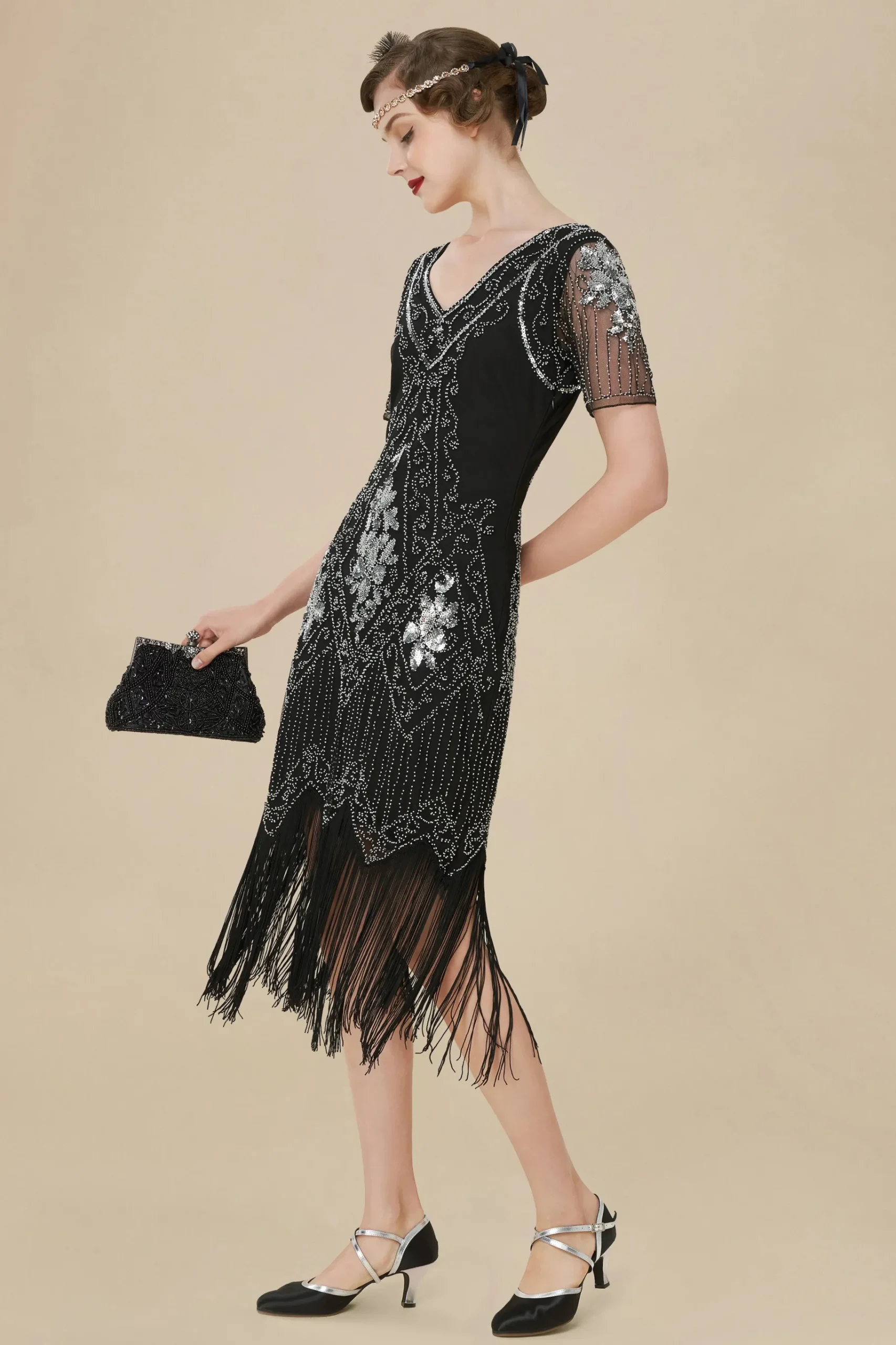 BABEYOND Dresses|Vintage Paisley Flapper Gatsby Dress