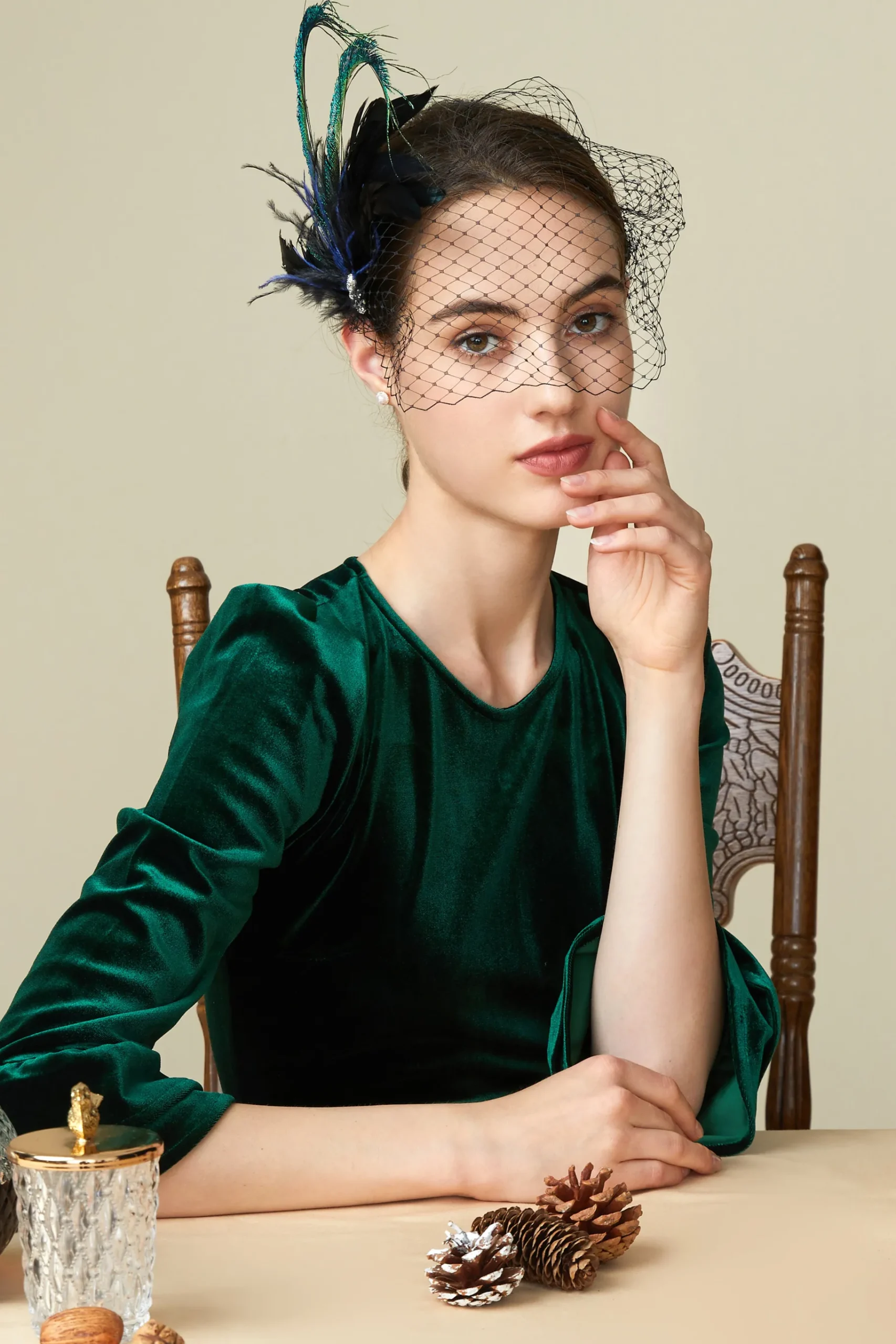 BABEYOND Headpieces & Fascinators|Vintage Peacock Tea Party Fascinator