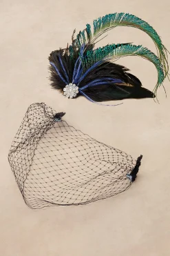 BABEYOND Headpieces & Fascinators|Vintage Peacock Tea Party Fascinator