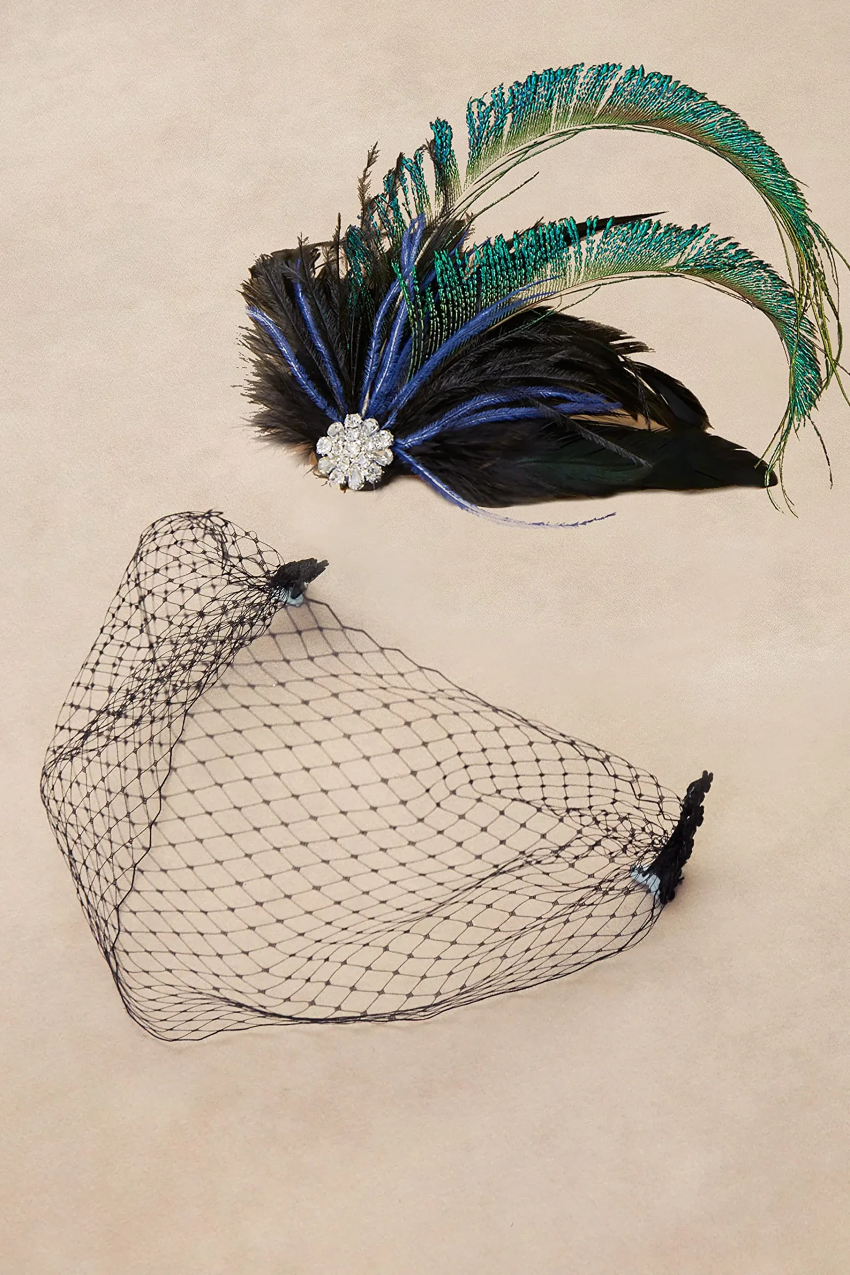 BABEYOND Headpieces & Fascinators|Vintage Peacock Tea Party Fascinator