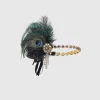 BABEYOND Headpieces & Fascinators|Vintage Rhinestone Peacock Headpiece Dark Green
