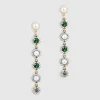 BABEYOND Jewelry|Vintage Two Tone Crystal Pearl Earrings Dark Green