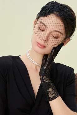 BABEYOND Headpieces & Fascinators|Vintage Veil Lace Cocktail Fascinator