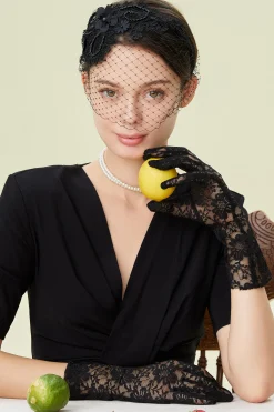 BABEYOND Headpieces & Fascinators|Vintage Veil Lace Cocktail Fascinator