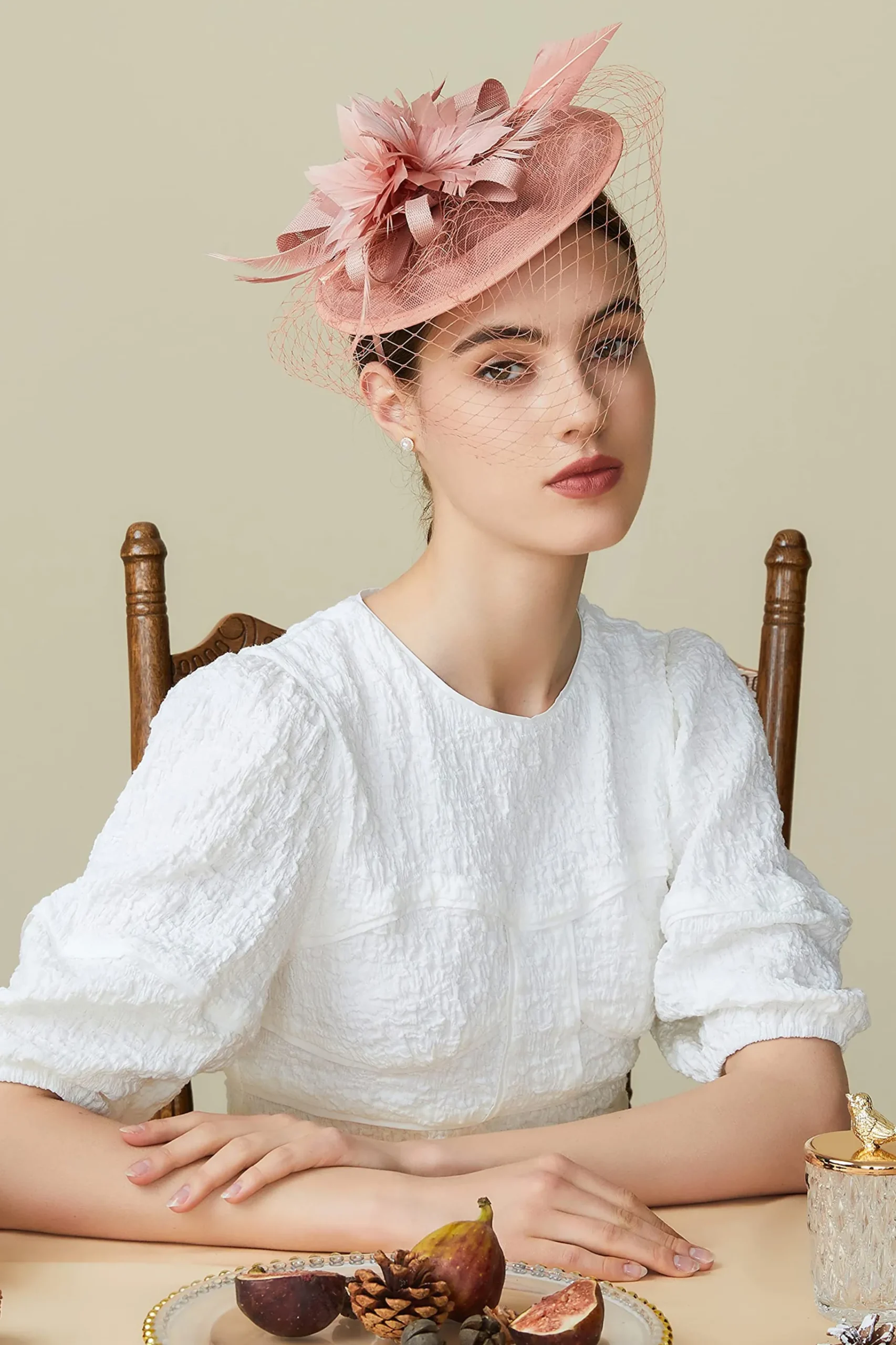 BABEYOND Headpieces & Fascinators|Vintage Veil Tea Party Fascinator