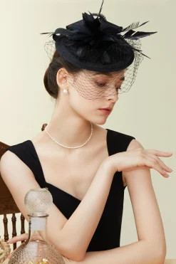 BABEYOND Headpieces & Fascinators|Vintage Veil Tea Party Fascinator