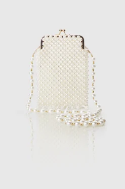BABEYOND Handbags|Vintage White Pearl Evening Clutch Cream