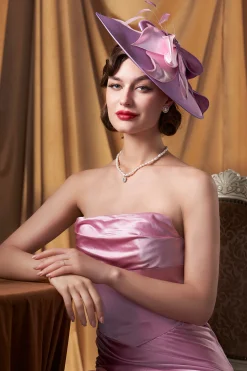 BABEYOND Headpieces & Fascinators|Wide Brim Floral Race Day Fascinator