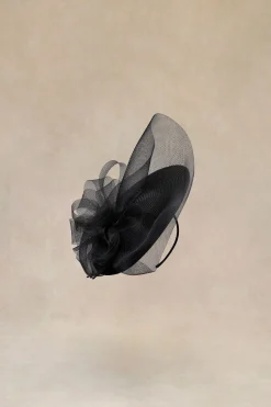 BABEYOND Headpieces & Fascinators|Wide Brim Mesh Floral Cocktail Fascinator Black
